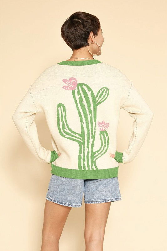 Cactus flower cardigan us.meeeshop - 