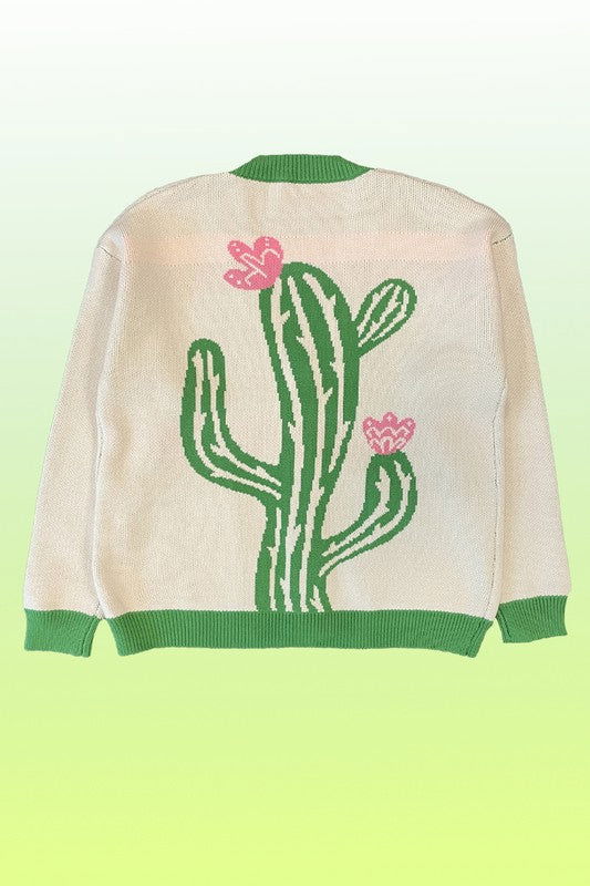 Cactus flower cardigan us.meeeshop - 