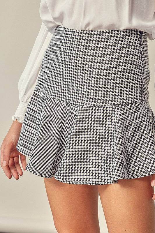 Checkered A Line Skort - us.meeeshop