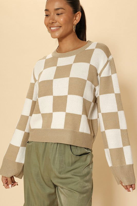 Checkered sweater us.meeeshop - 