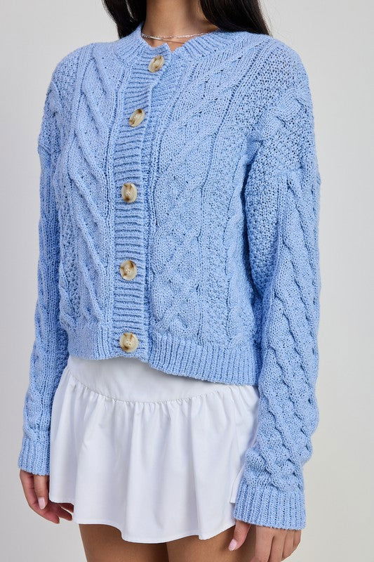 Chunky Cable Knit Cardigan us.meeeshop - 