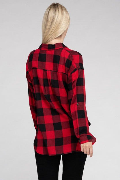 Women's Classic Plaid Flannel Shirt - us.meeeshop