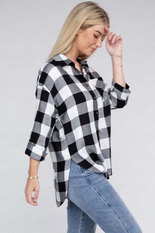 Women's Classic Plaid Flannel Shirt - us.meeeshop