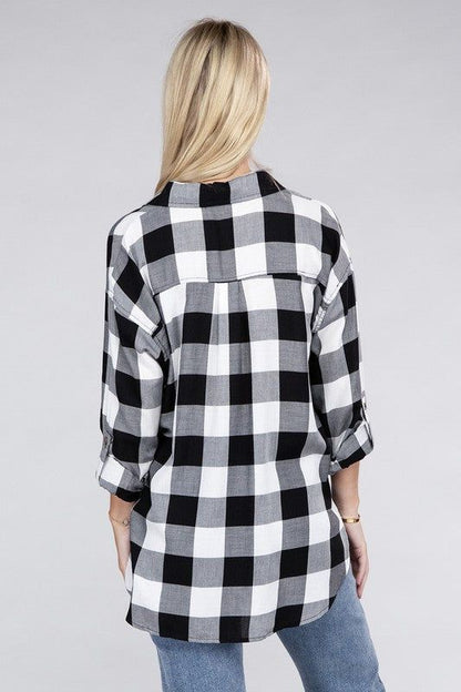 Women's Classic Plaid Flannel Shirt - us.meeeshop