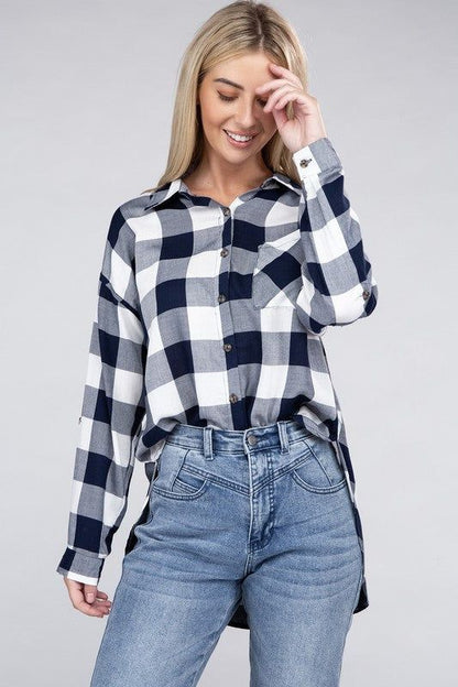 Women's Classic Plaid Flannel Shirt - us.meeeshop