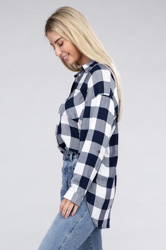 Women's Classic Plaid Flannel Shirt - us.meeeshop