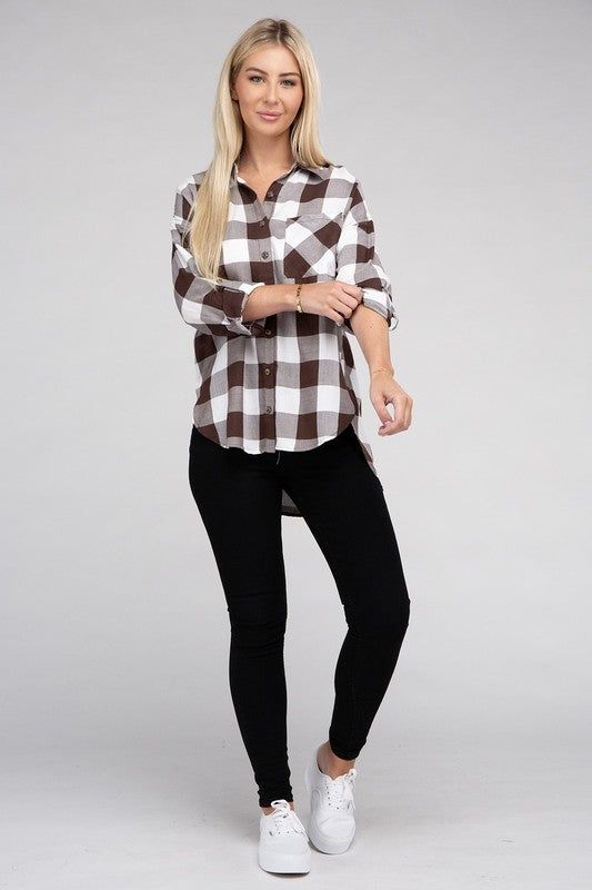 Women's Classic Plaid Flannel Shirt - us.meeeshop