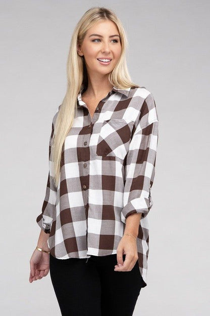 Women's Classic Plaid Flannel Shirt - us.meeeshop