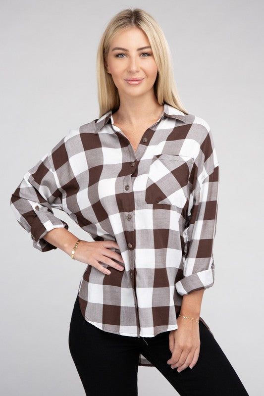 Women's Classic Plaid Flannel Shirt - us.meeeshop