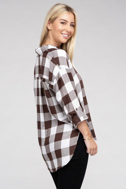 Women's Classic Plaid Flannel Shirt - us.meeeshop