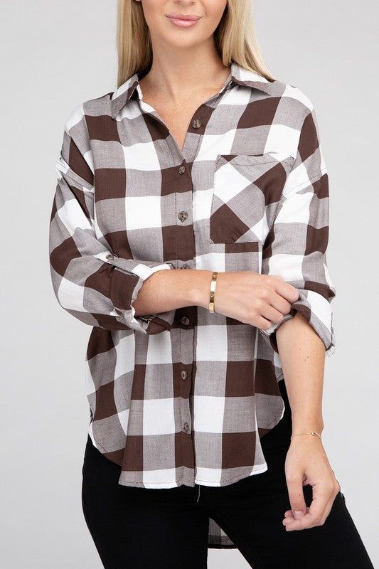 Women's Classic Plaid Flannel Shirt - us.meeeshop