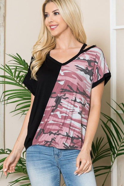 Women's Cold Shoulder Wrap Front Top - us.meeeshop