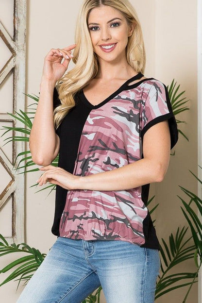 Women's Cold Shoulder Wrap Front Top - us.meeeshop