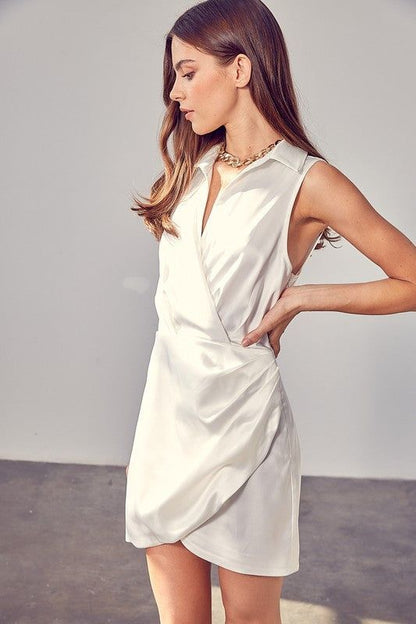 Collar Wrap Dress us.meeeshop - 