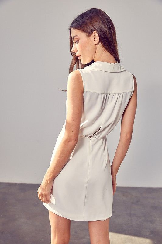 Collared Side Button Dress - us.meeeshop