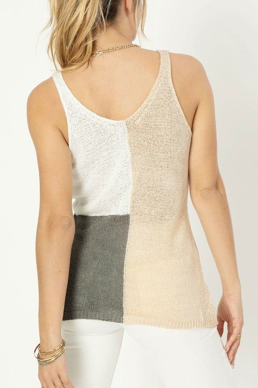 Color blocked cami top us.meeeshop - 