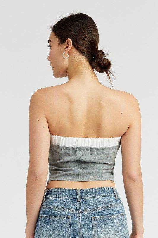 Contrasted Tube Top - us.meeeshop