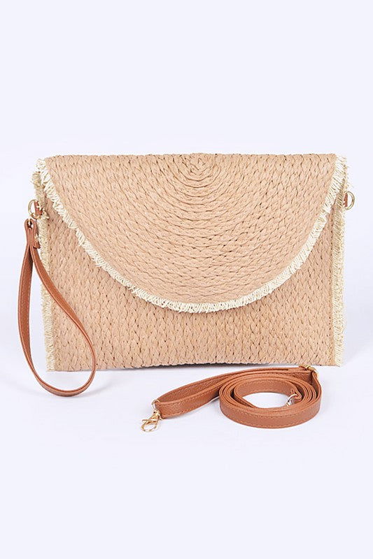 Convertible Straw Clutch Swing Bag us.meeeshop - Handbags