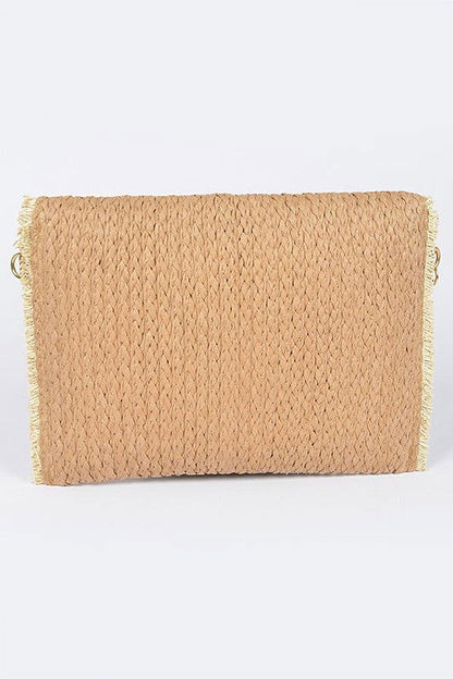 Convertible Straw Clutch Swing Bag - us.meeeshop