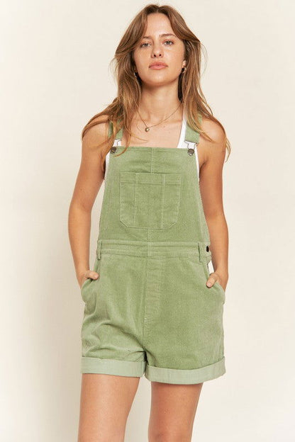 Corduroy Adjustable Shoulder Straps Overall Plus us.meeeshop - Jumpsuits & Rompers