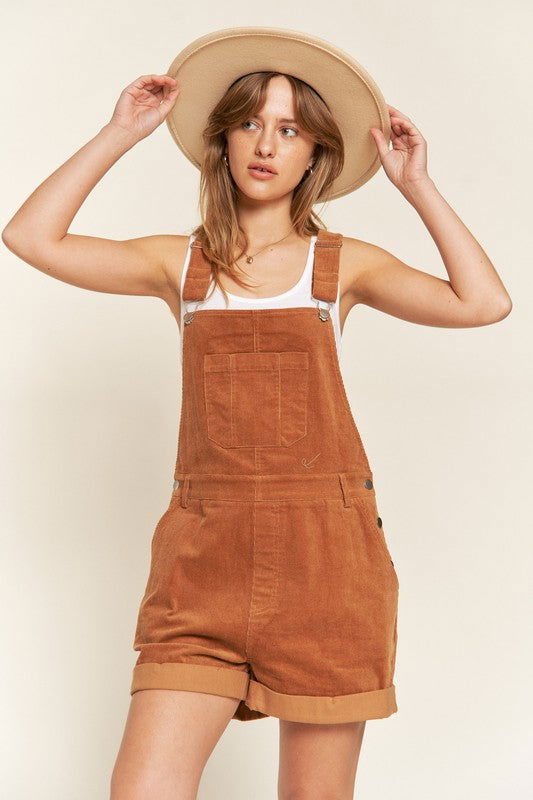 Corduroy Adjustable Shoulder Straps Overall Plus us.meeeshop - 