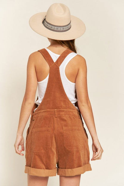 Corduroy Adjustable Shoulder Straps Overall Plus us.meeeshop - 