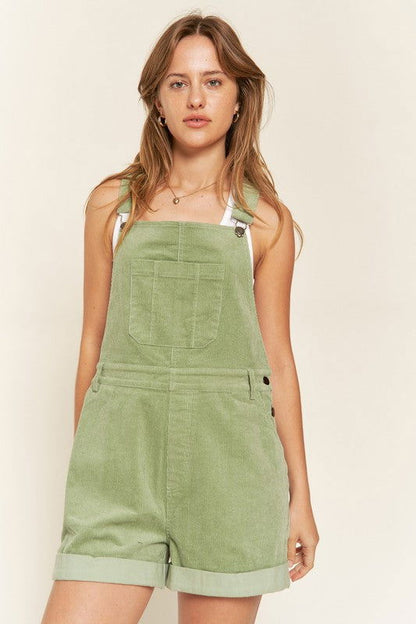 Corduroy Adjustable Shoulder Straps Overall Plus us.meeeshop - 