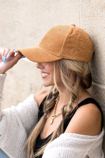 Corduroy Boyfriend Ball Cap us.meeeshop - Hats