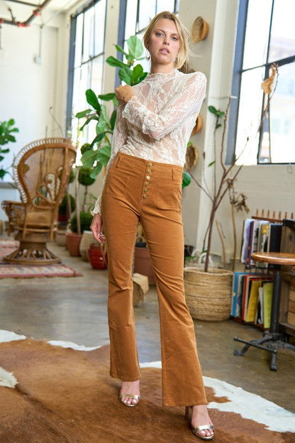 Corduroy Flare Pants us.meeeshop - 