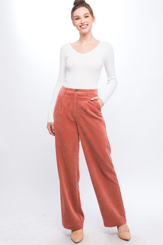 Corduroy Trouser Pants us.meeeshop - 