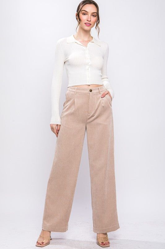 Corduroy Trouser Pants us.meeeshop - 