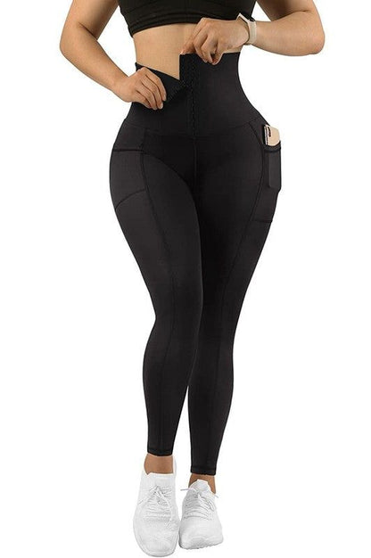 Corset leggings  Soft Body Shaper with Pockets us.meeeshop - Activewear