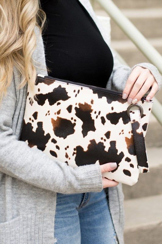 Cow Print Oversized Everyday Clutch us.meeeshop - 