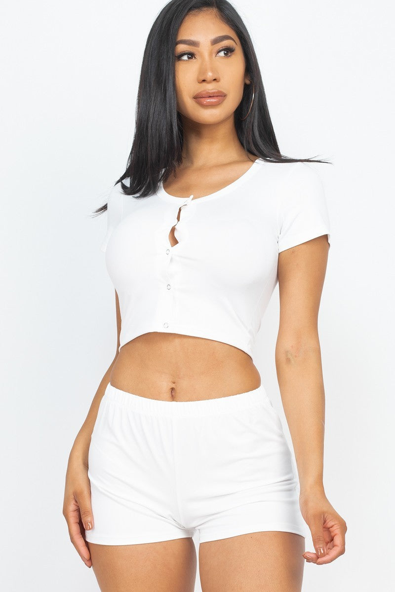 Cropped Tank Top And Shorts Set | us.meeeshop