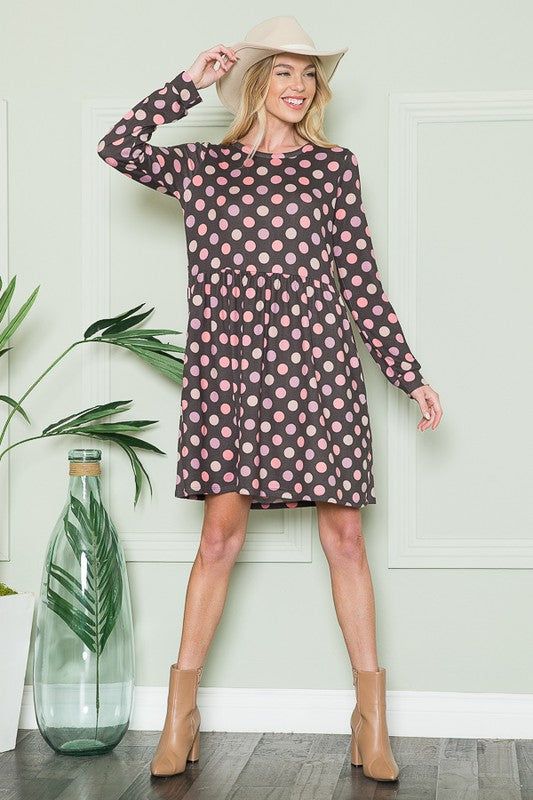 Cross Back Polka Dot Dress with Pockets us.meeeshop - 