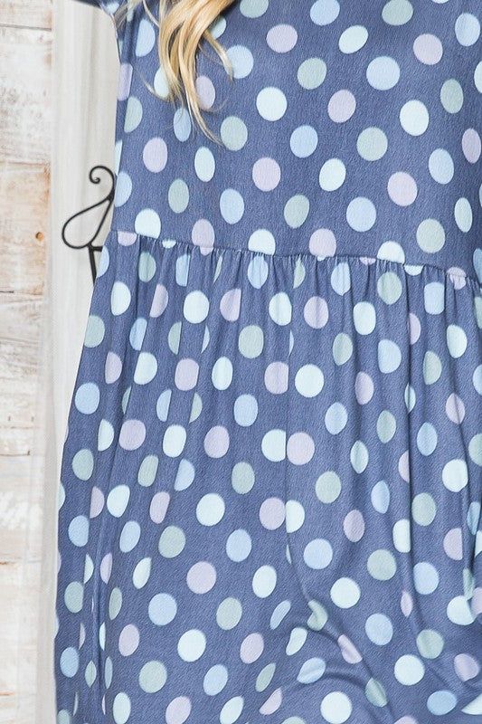 Cross Back Polka Dot Dress with Pockets us.meeeshop - 