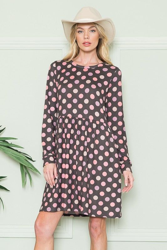 Cross Back Polka Dot Dress with Pockets us.meeeshop - 