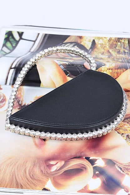 Crystal Handle Heart Clutch us.meeeshop - 