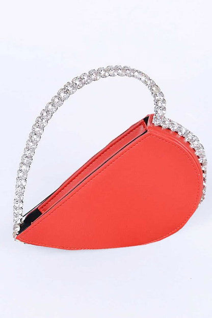 Crystal Handle Heart Clutch us.meeeshop - Handbags