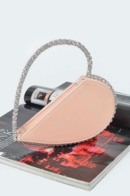 Crystal Handle Heart Clutch us.meeeshop - 