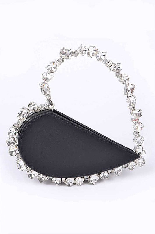 Crystal Handle Heart Shape Clutch us.meeeshop - 