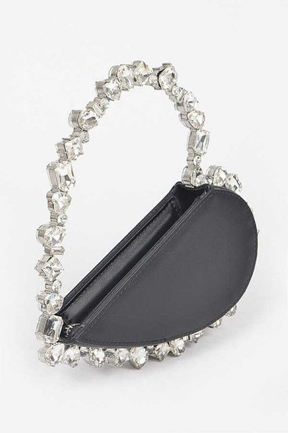 Crystal Handle Heart Shape Clutch us.meeeshop - 