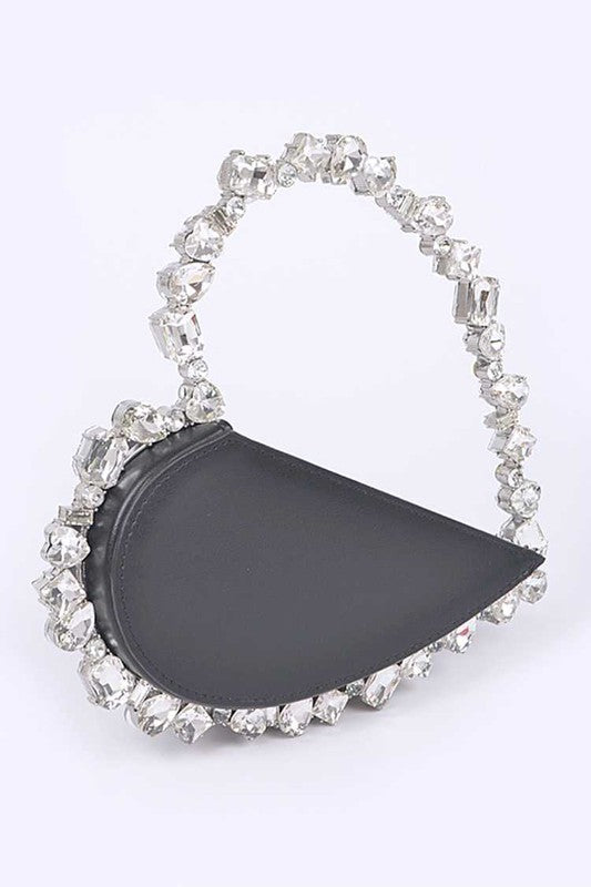 Crystal Handle Heart Shape Clutch us.meeeshop - 