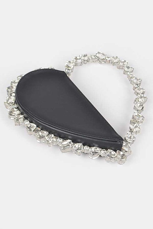 Crystal Handle Heart Shape Clutch us.meeeshop - 