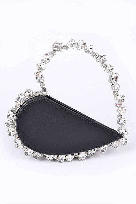 Crystal Handle Heart Shape Clutch - us.meeeshop