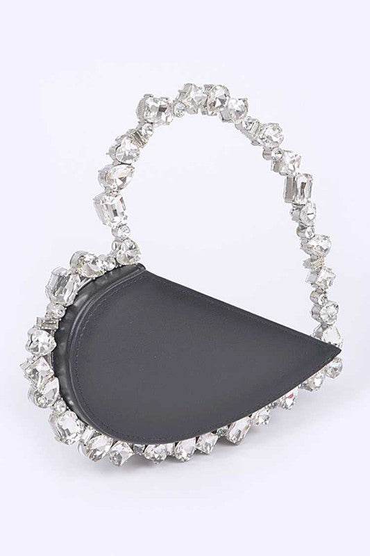 Crystal Handle Heart Shape Clutch - us.meeeshop