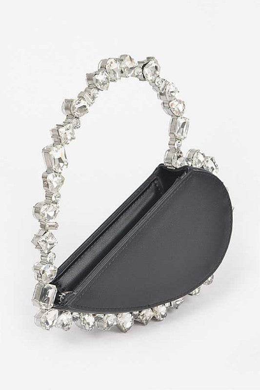 Crystal Handle Heart Shape Clutch - us.meeeshop