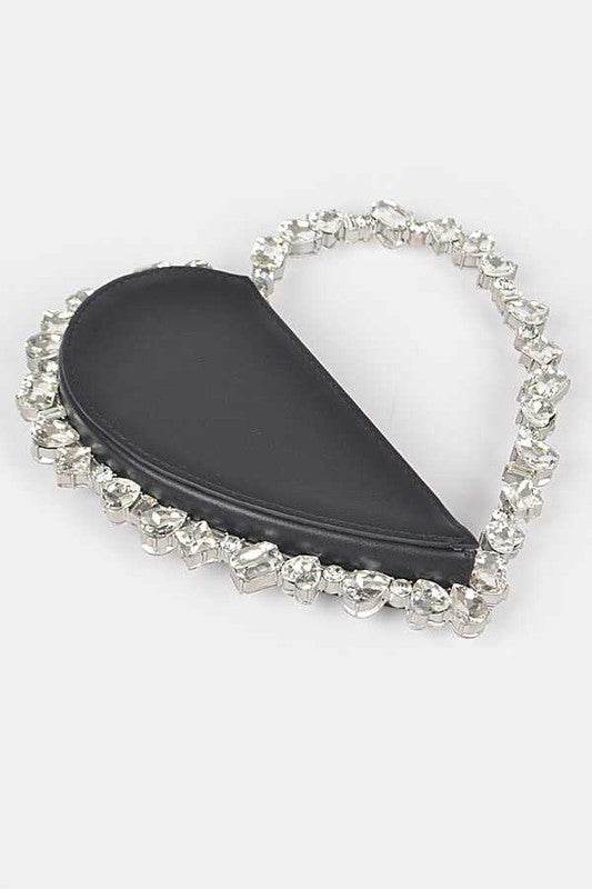 Crystal Handle Heart Shape Clutch - us.meeeshop