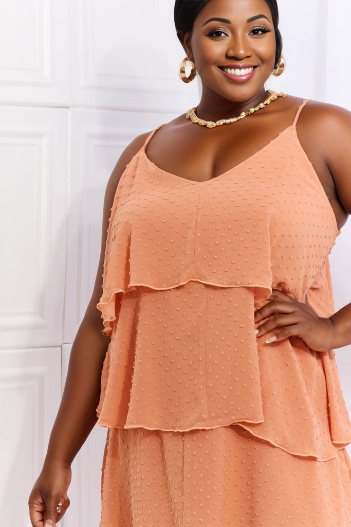 Culture Code | By The River Full Size Cascade Ruffle Style Cami Dress in Sherbet | us.meeeshop