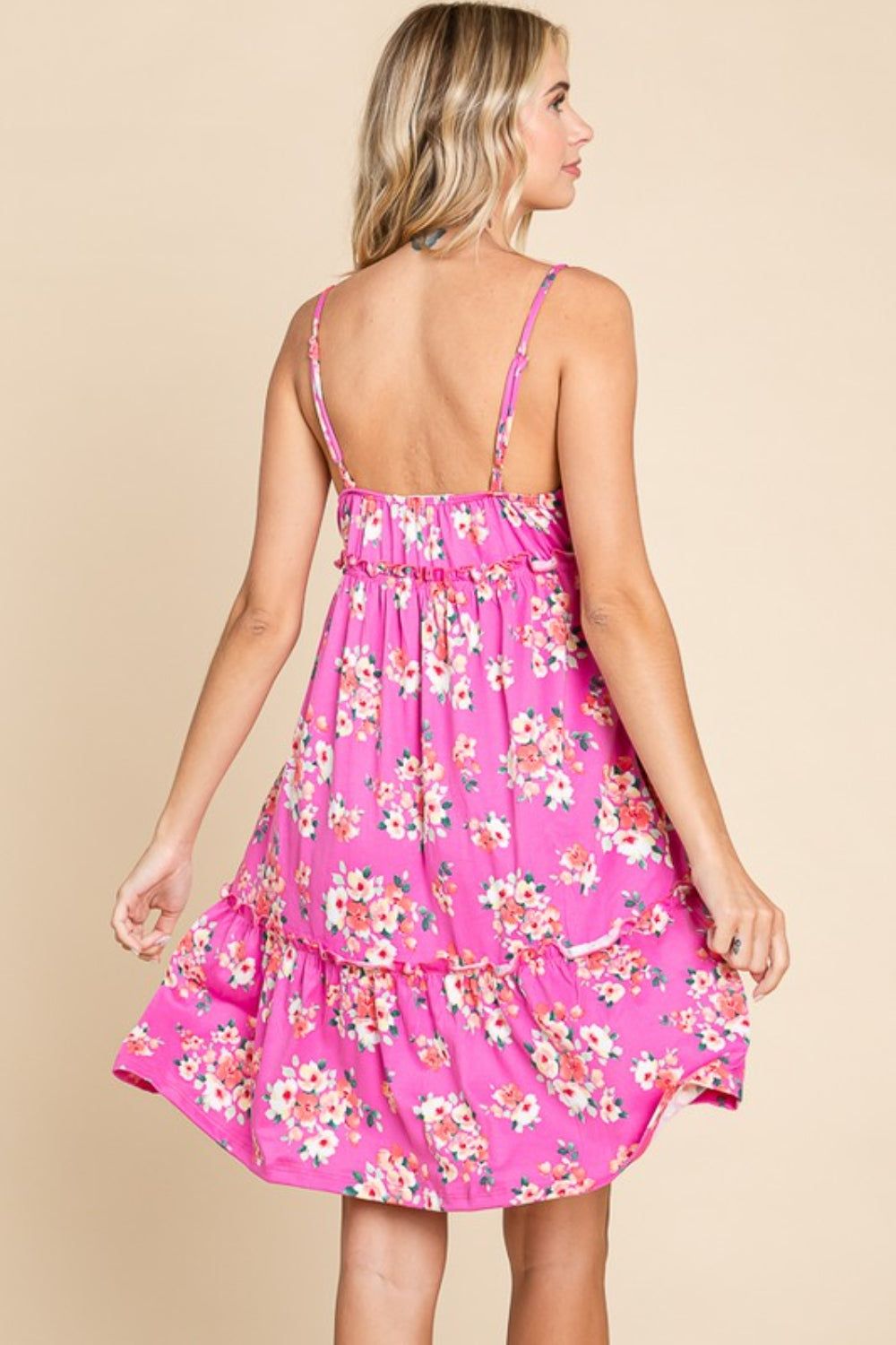 Culture Code Full Size Floral Ruffled Cami Dress us.meeeshop - 